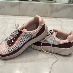 Elegant Pink and Burgundy Women's Sneakers
